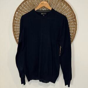 Neiman Marcus Wool Blend Men’s Navy Blue Crewneck Sweater